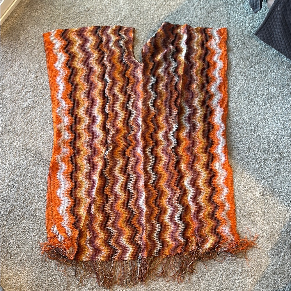 Missoni Vintage Zigzag Knit Poncho